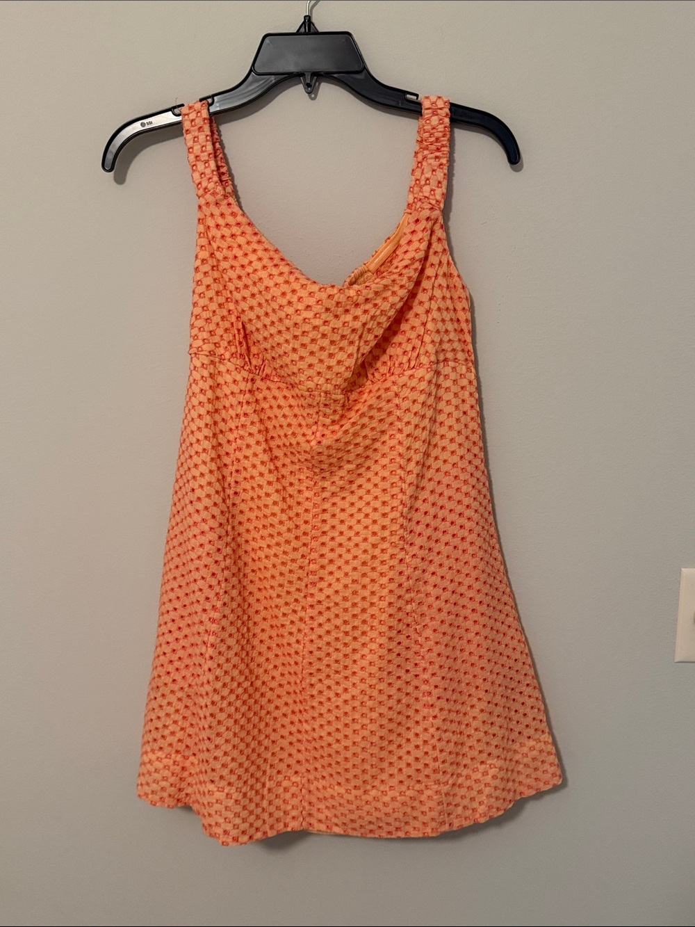 NWT! FREE PEOPLE Off-Shoulder Peach Mini Dress - Picture 3 of 8
